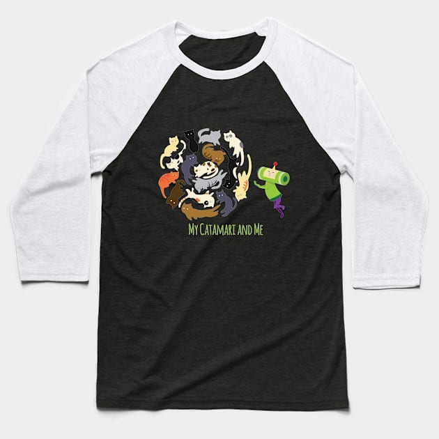 Katamari Damacy "My Catamari and Me" Baseball T-Shirt by LittleBearArt